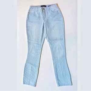 Adrienne Vittadini Pinstriped Cropped Jeans